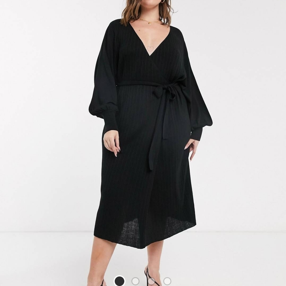 ASOS Design Curve KNITTED wrap dress
